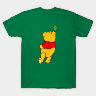 Yellow Bear with Awareness Ribbon Butterfly (Green) T-Shirt